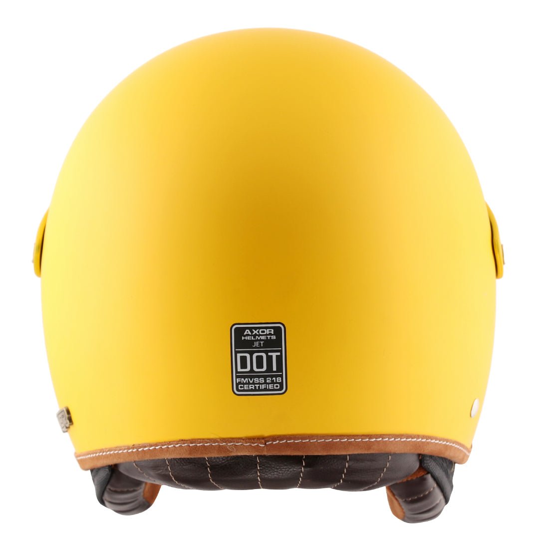 AXOR Retro Jet West Helmet With Peak (Dull Yellow) - Image 5