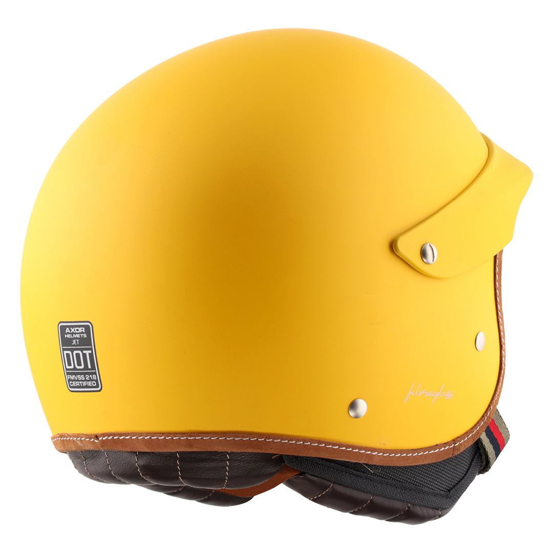 AXOR Retro Jet West Helmet With Peak (Dull Yellow) - Image 6