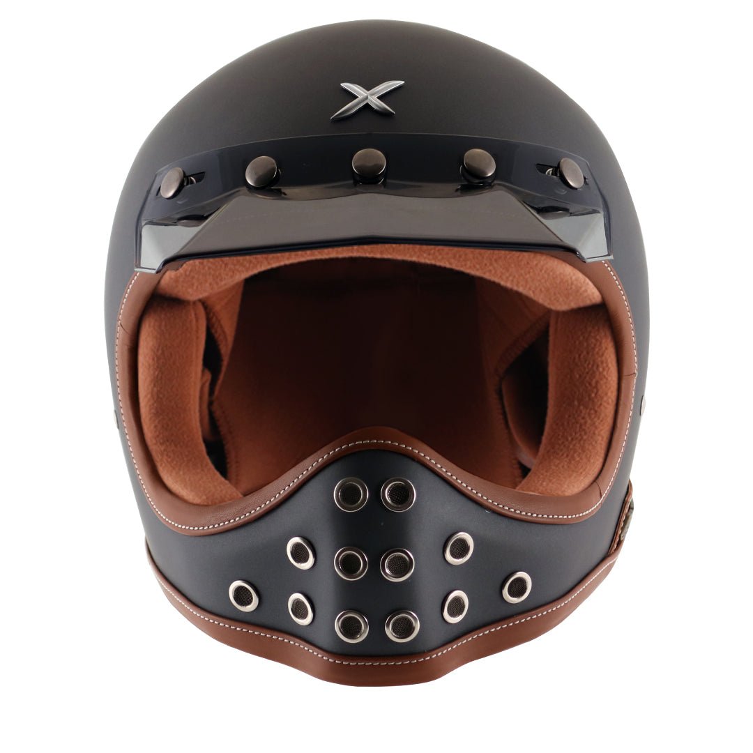 Axor Retro Moto-X Helmet (Dull Black) - Image 2