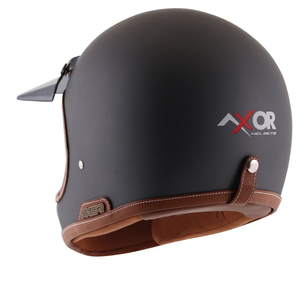 Axor Retro Moto-X Helmet (Dull Black) - Image 4