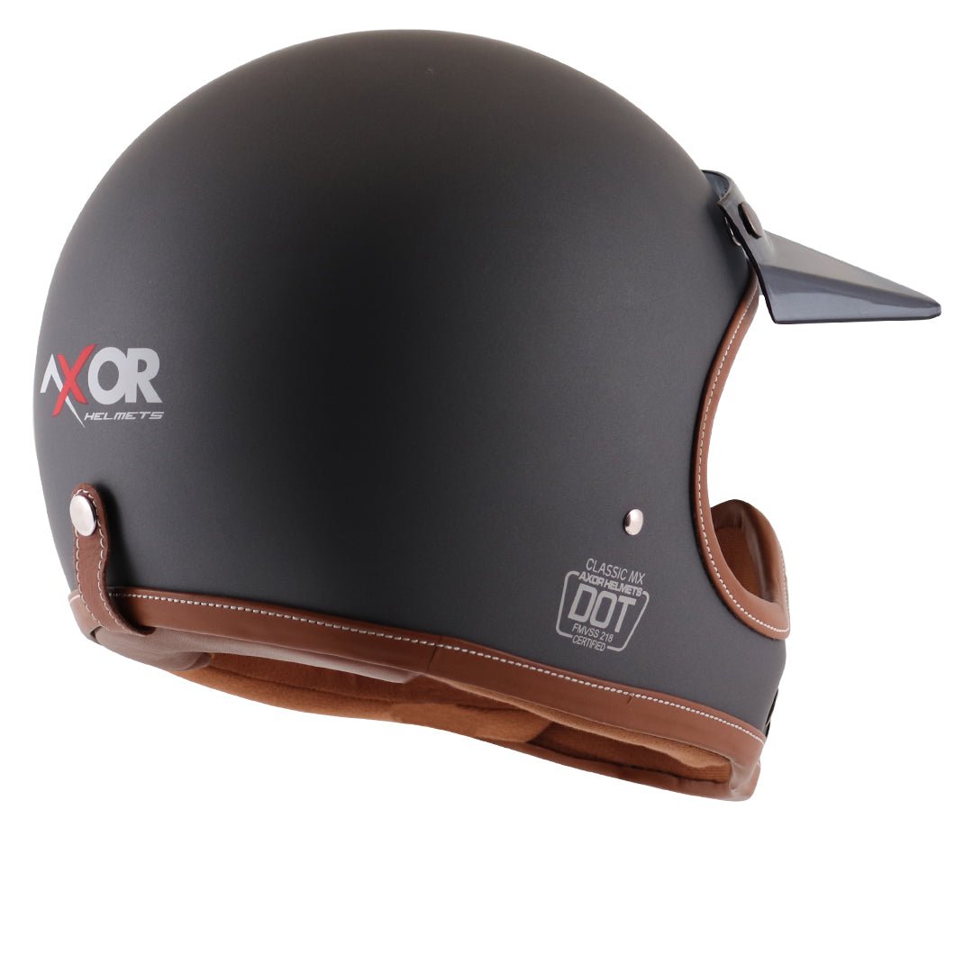 Axor Retro Moto-X Helmet (Dull Black) - Image 6