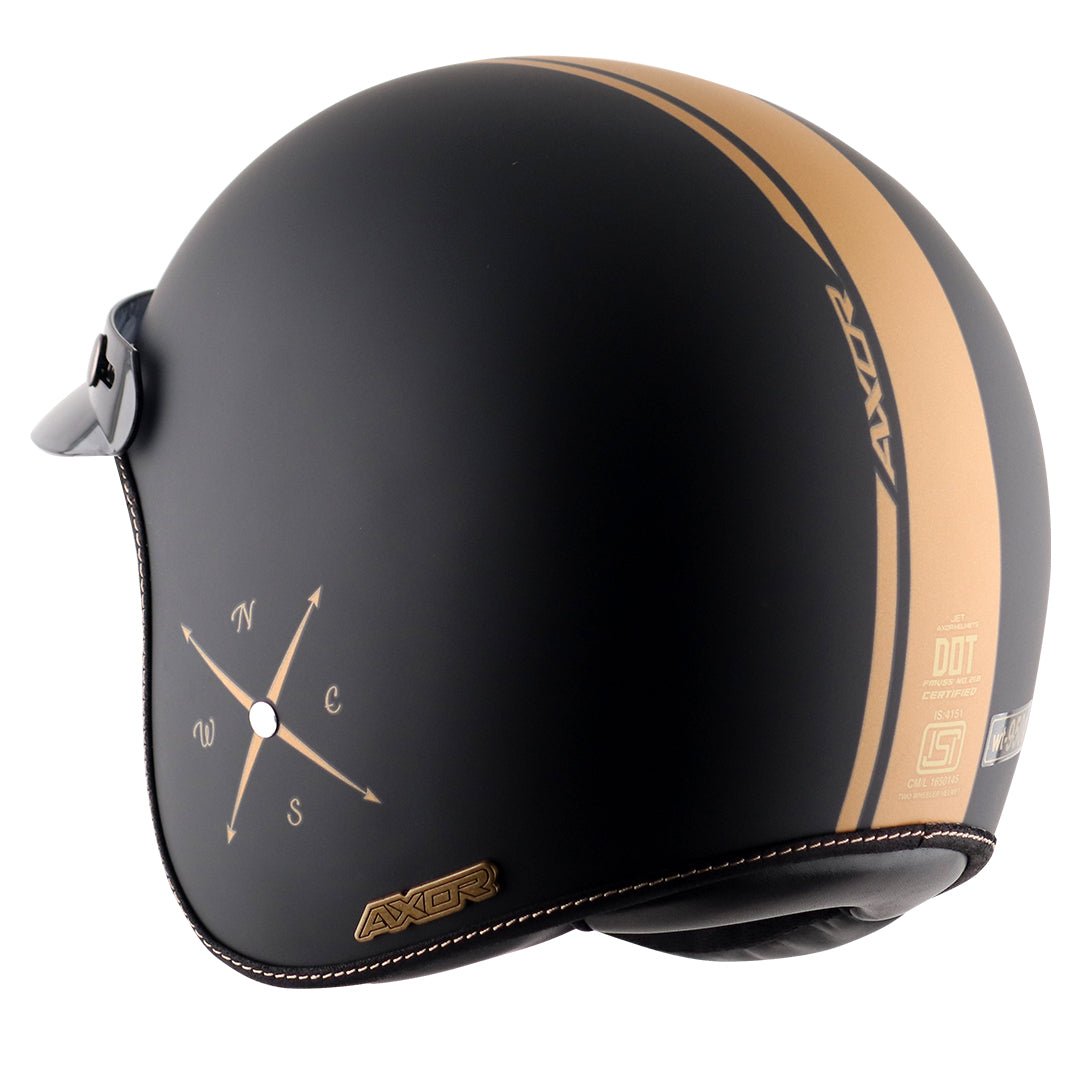AXOR Retro Jet Euro Globe Helmet (Dull Black) - Image 4