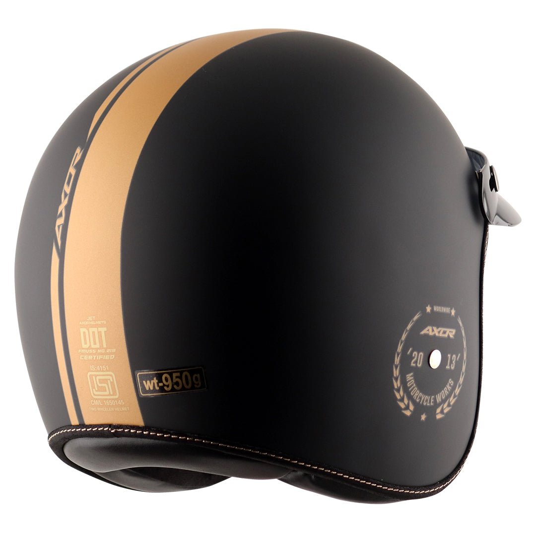 AXOR Retro Jet Euro Globe Helmet (Dull Black) - Image 6