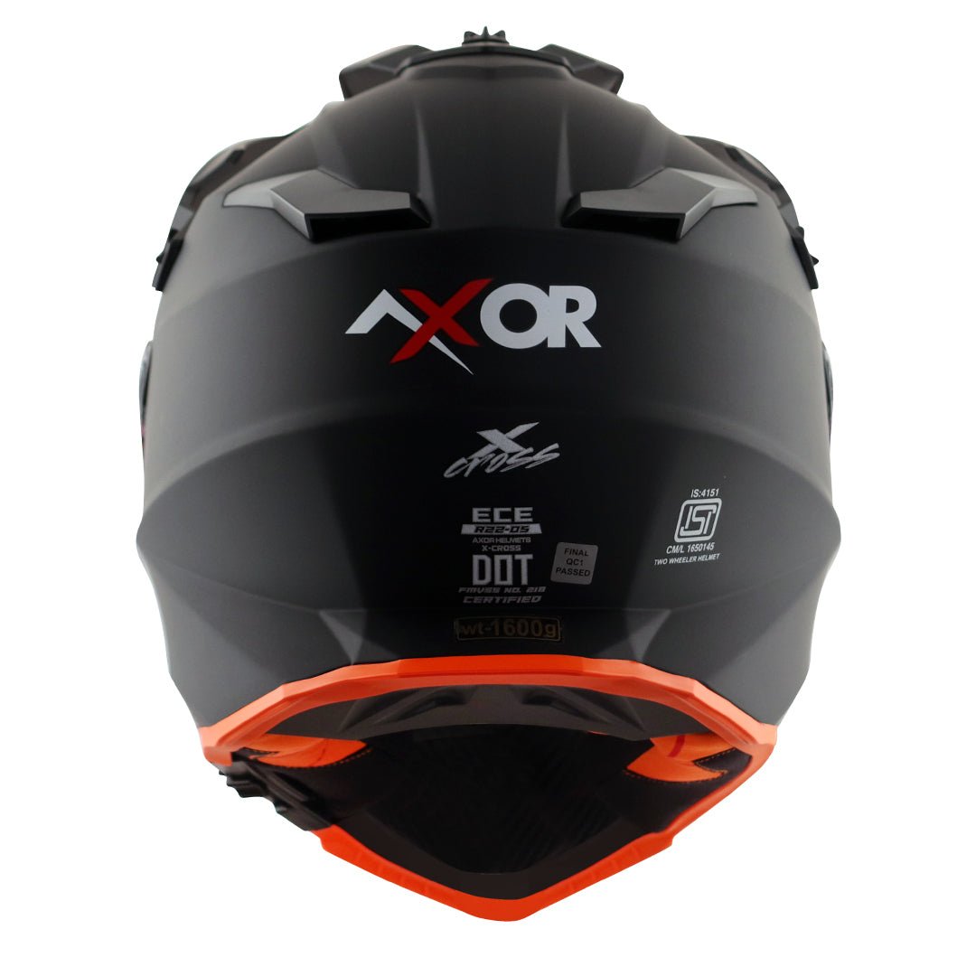 X-Cross Dual Visor Helmet (Dull Black Orange) - Image 6