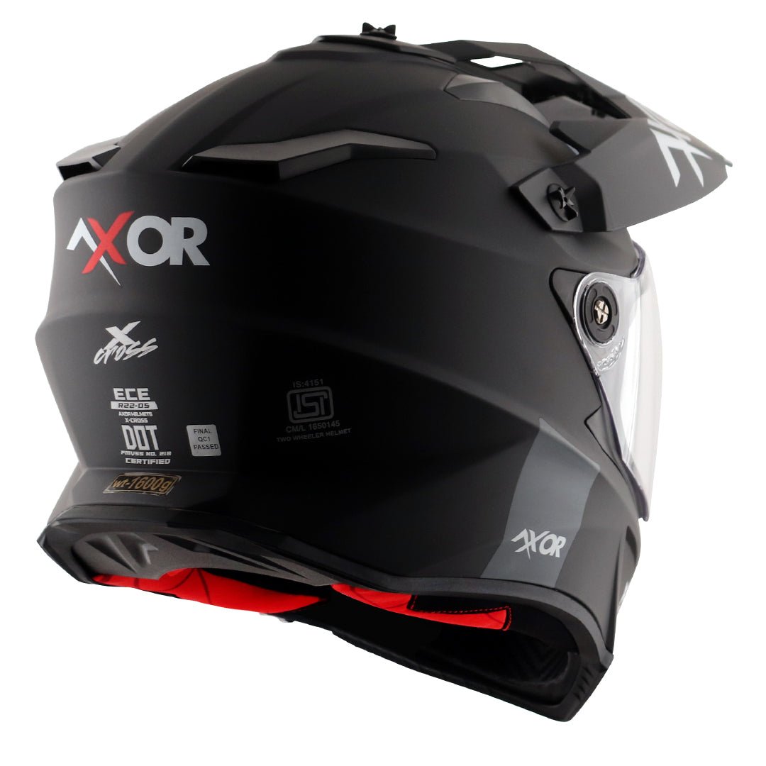 X-Cross Dual Visor Helmet (Dull Black) - Image 7