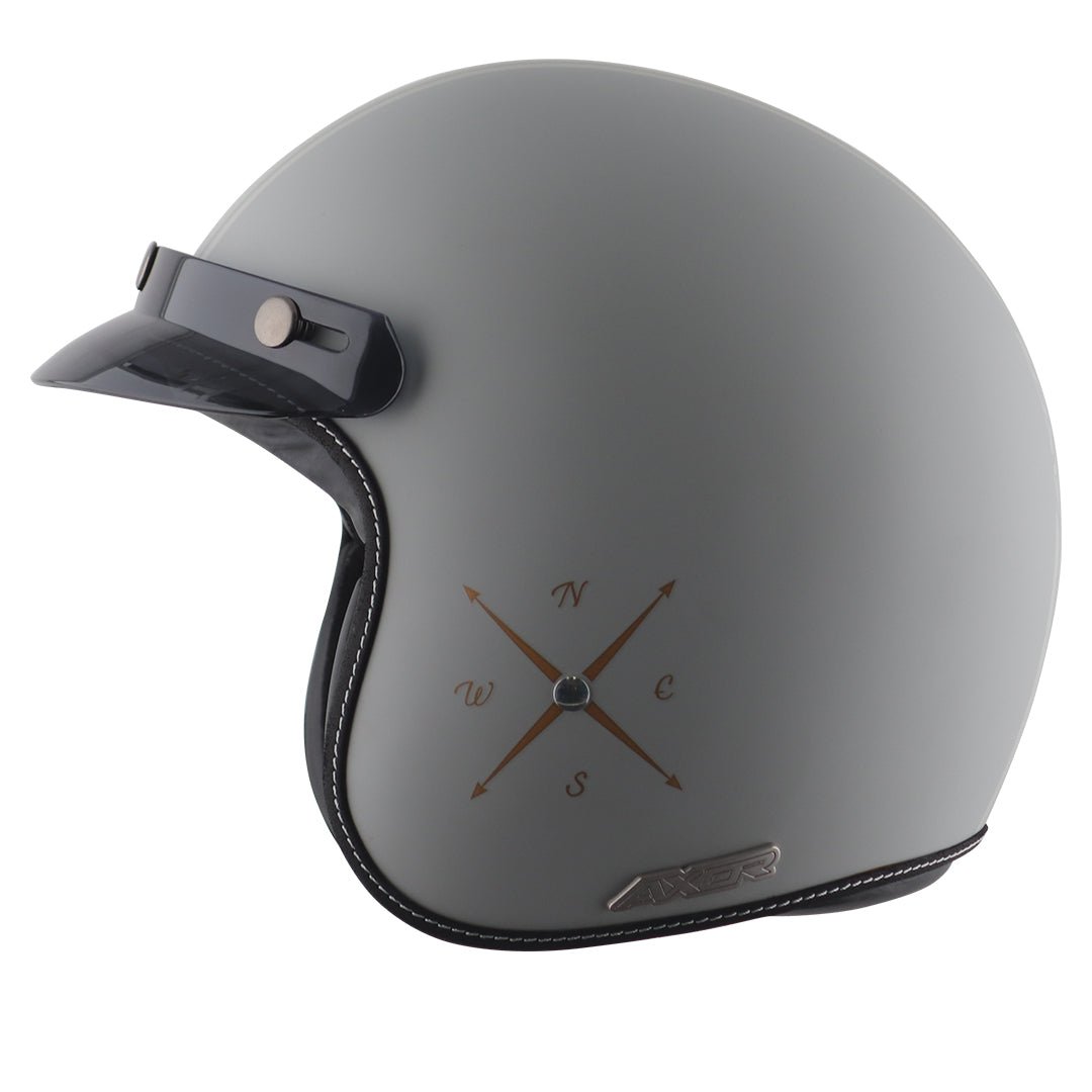 AXOR Retro Jet Euro Globe Helmet (Dull Cool Grey) - Image 3