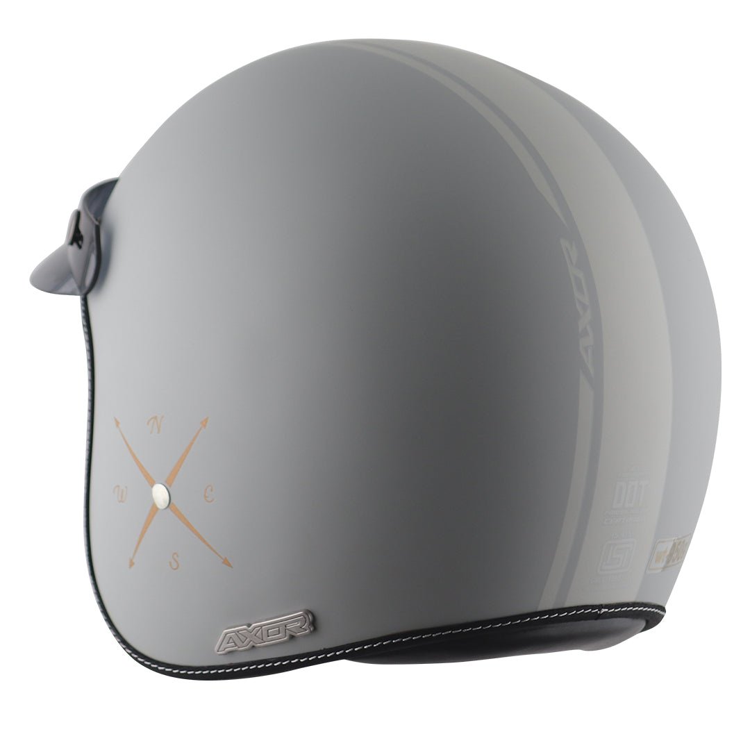 AXOR Retro Jet Euro Globe Helmet (Dull Cool Grey) - Image 4