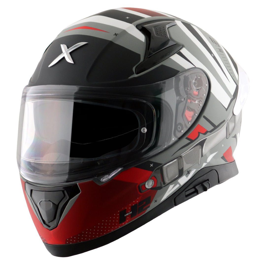 Apex Hex-2 Helmet (Dull Cool Grey Red) - Image 2