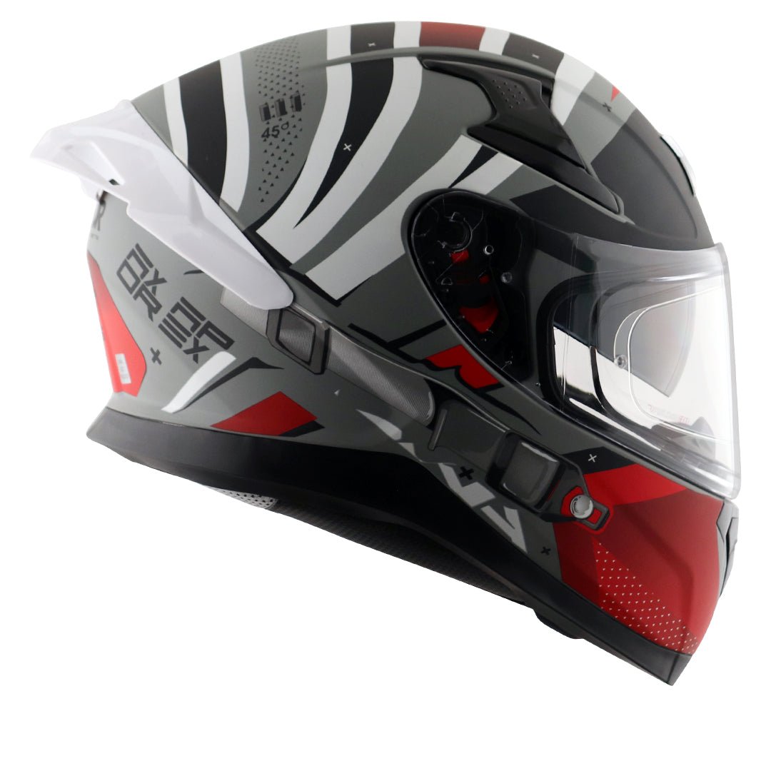 Apex Hex-2 Helmet (Dull Cool Grey Red) - Image 5