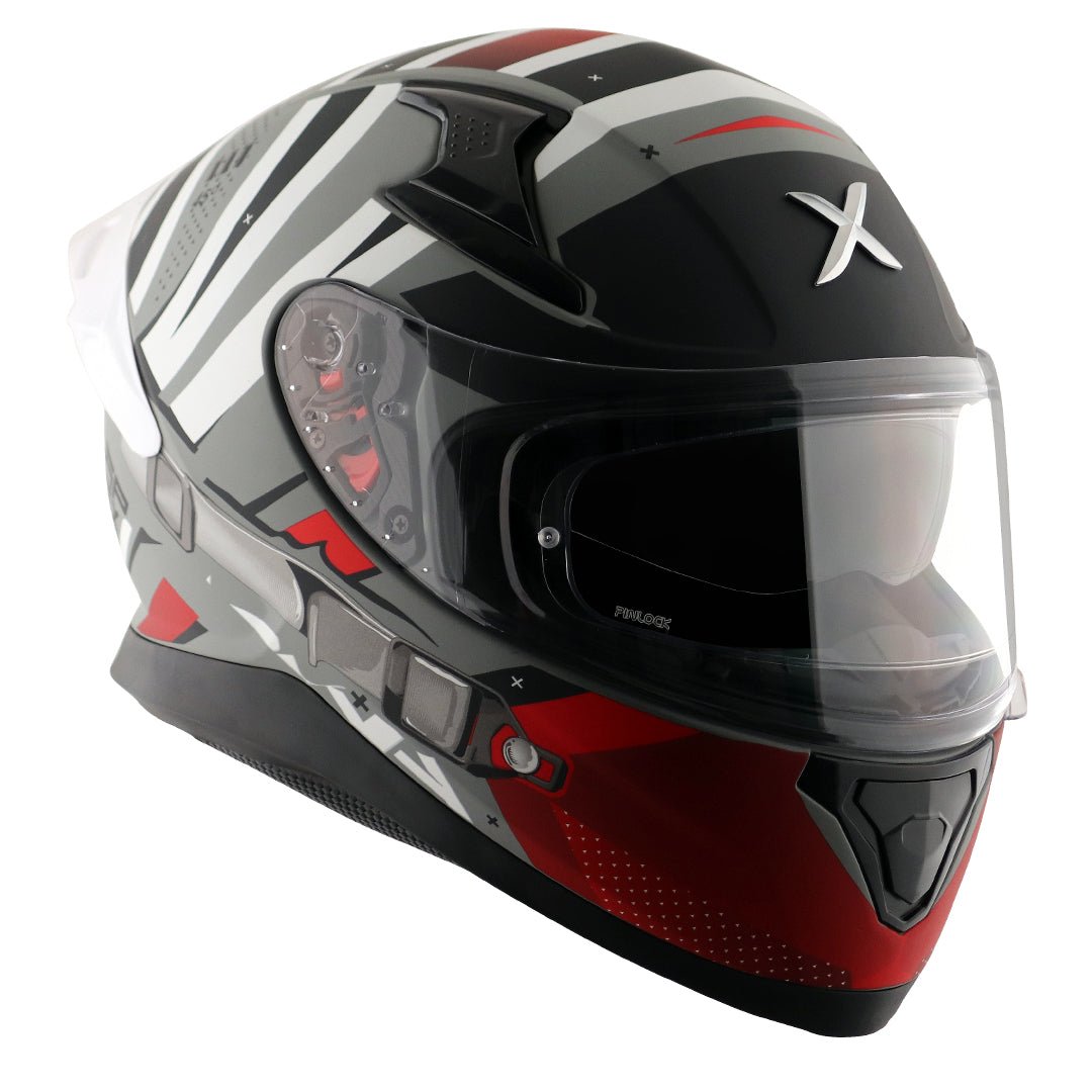 Apex Hex-2 Helmet (Dull Cool Grey Red) - Image 4