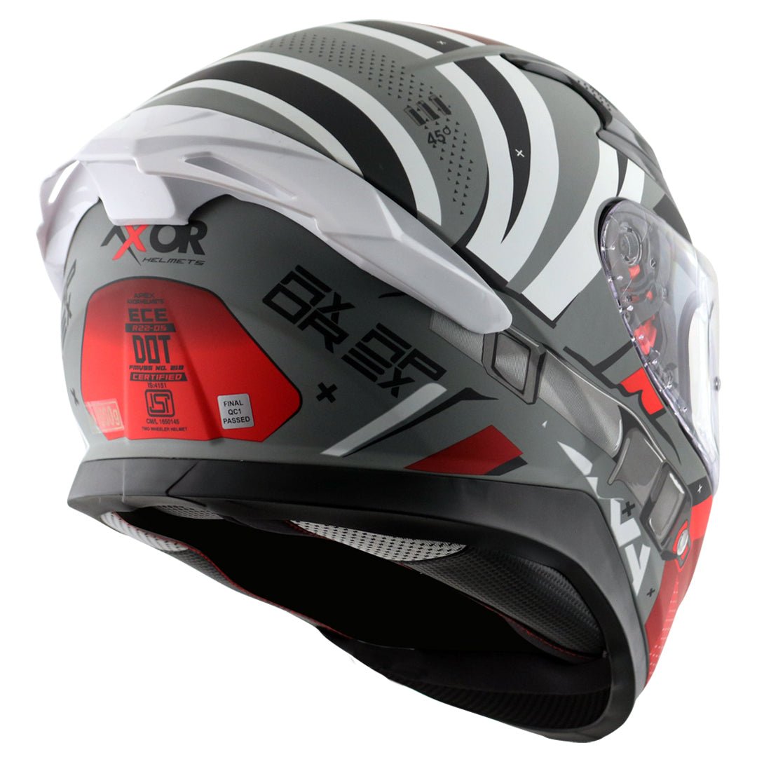 Apex Hex-2 Helmet (Dull Cool Grey Red) - Image 6