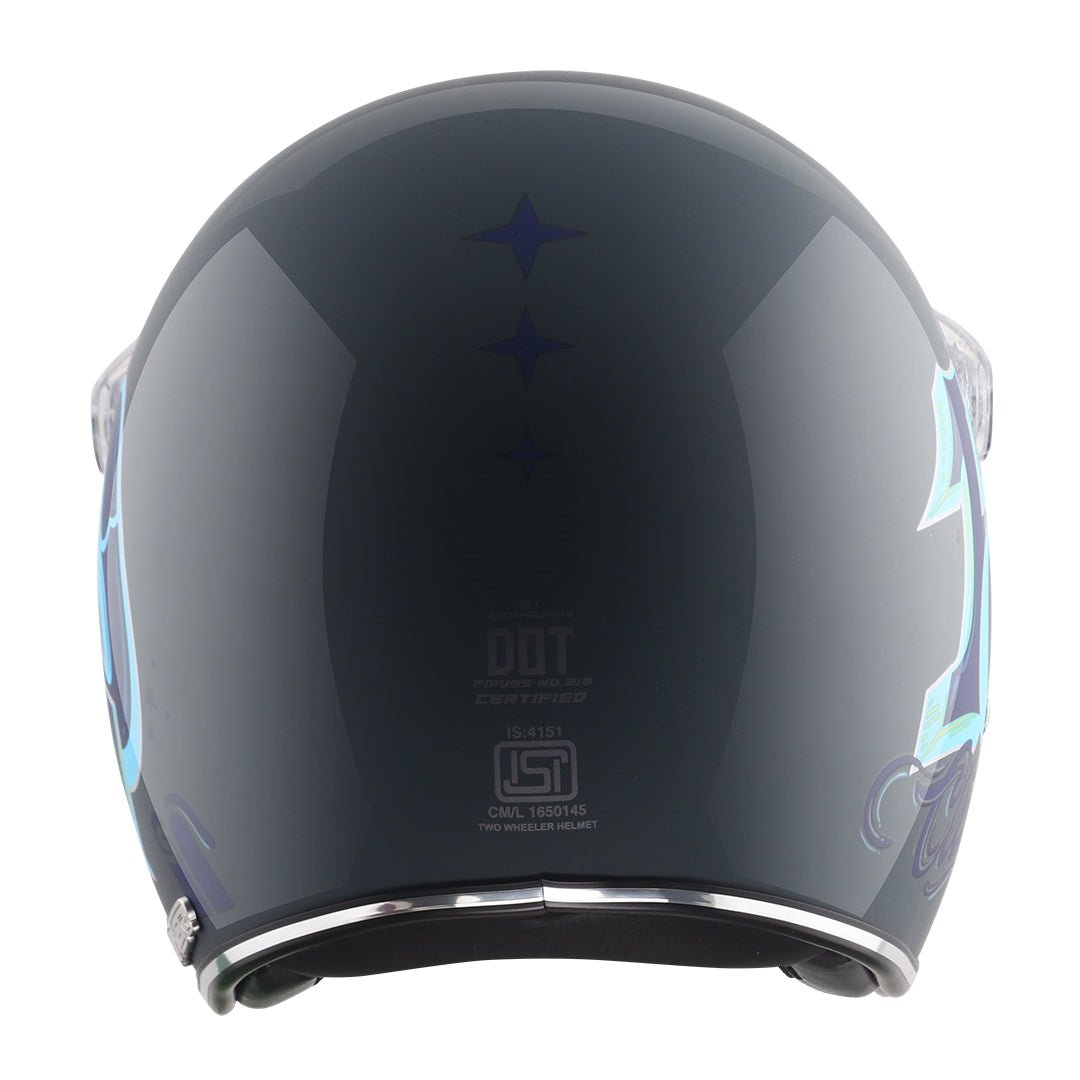 AXOR Retro Jet Sportz C13 Helmet (Slate Blue) - Image 5