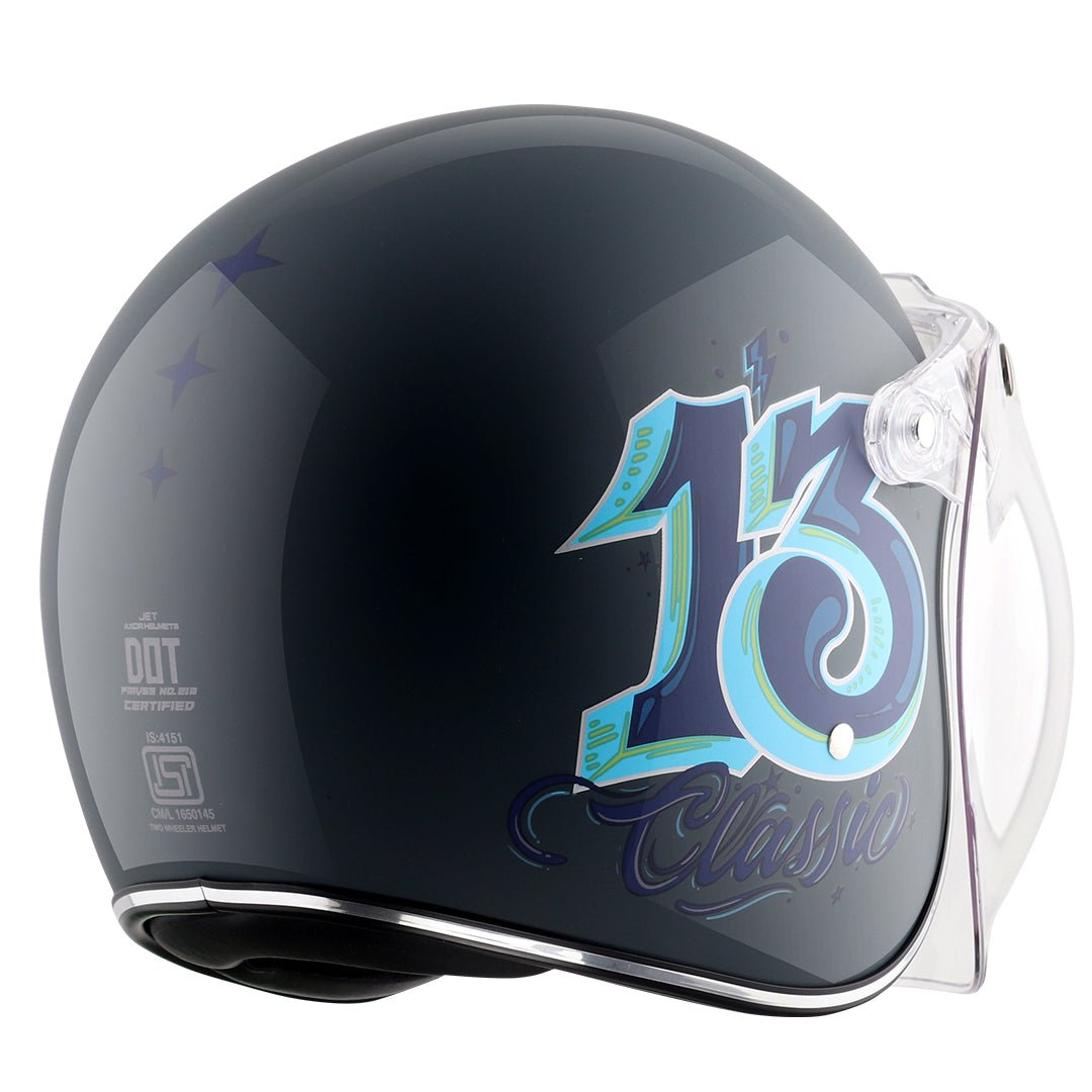 AXOR Retro Jet Sportz C13 Helmet (Slate Blue) - Image 6
