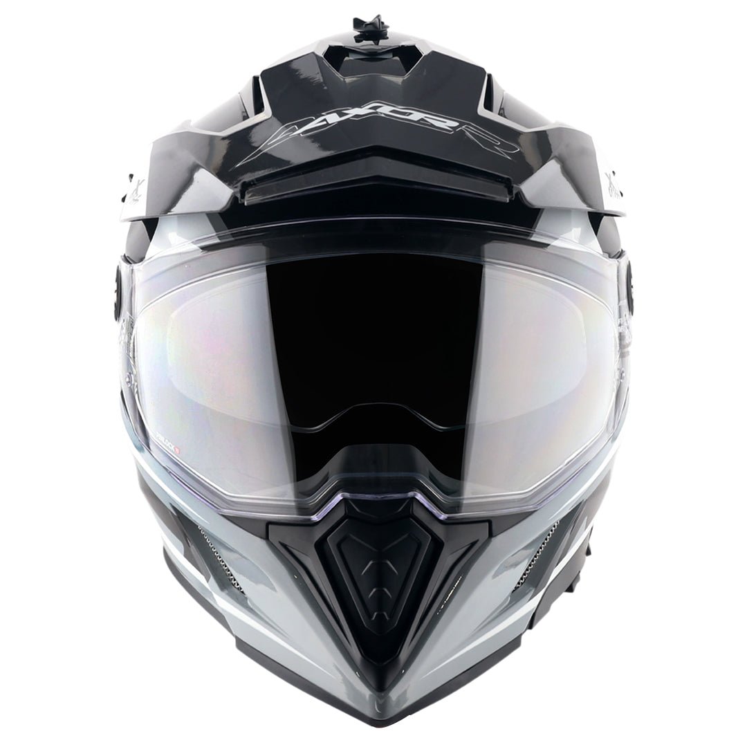 X-Cross Dual Visor Flagstaff Helmet (Nardo Grey Black) - Image 3