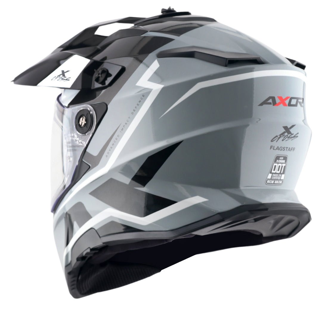 X-Cross Dual Visor Flagstaff Helmet (Nardo Grey Black) - Image 5