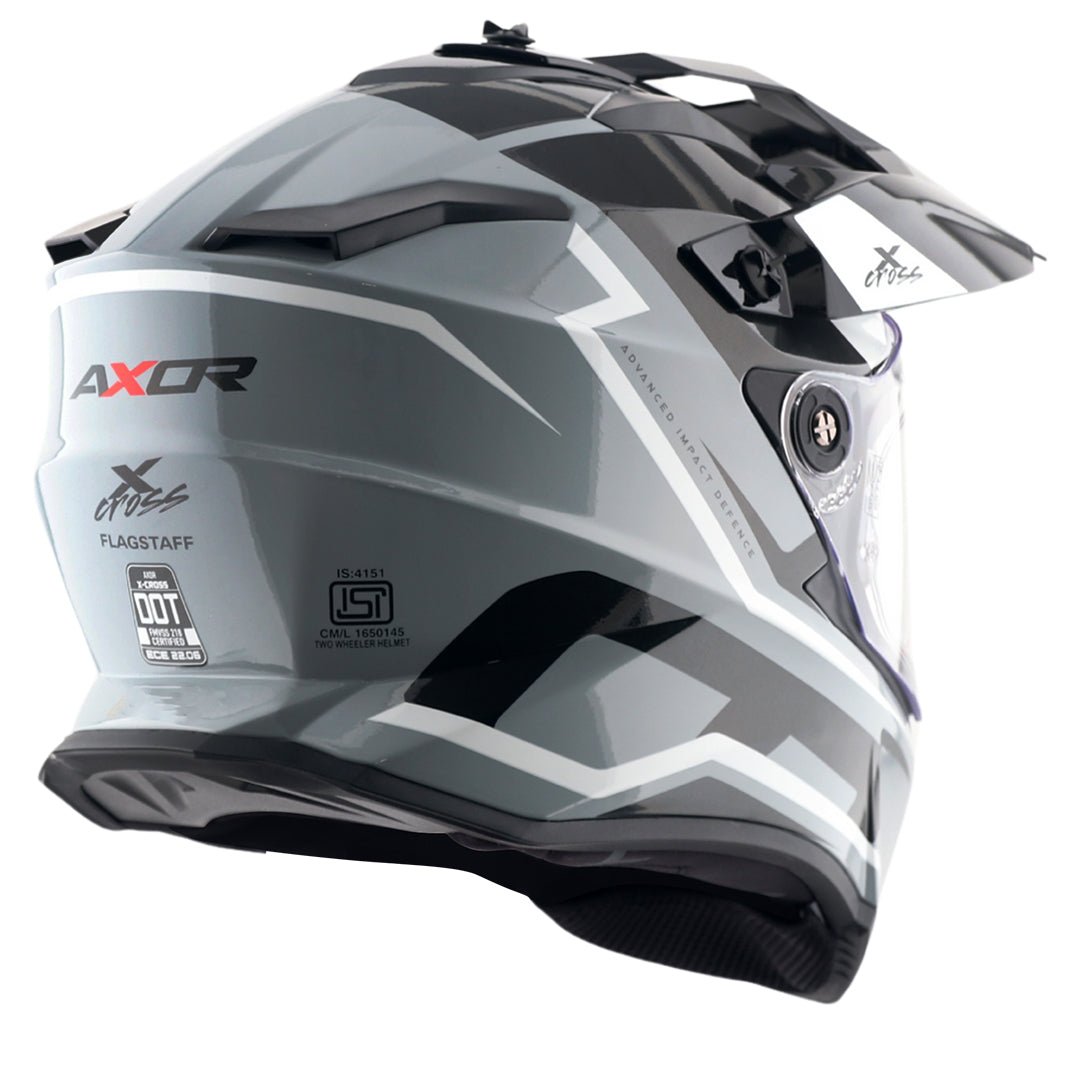 X-Cross Dual Visor Flagstaff Helmet (Nardo Grey Black) - Image 7