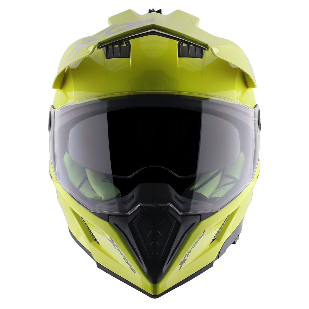X-Cross Dual Visor Helmet (Neon Yellow) - Image 3