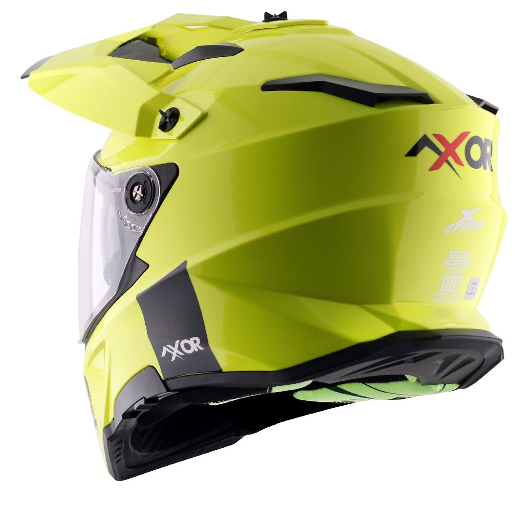 X-Cross Dual Visor Helmet (Neon Yellow) - Image 5