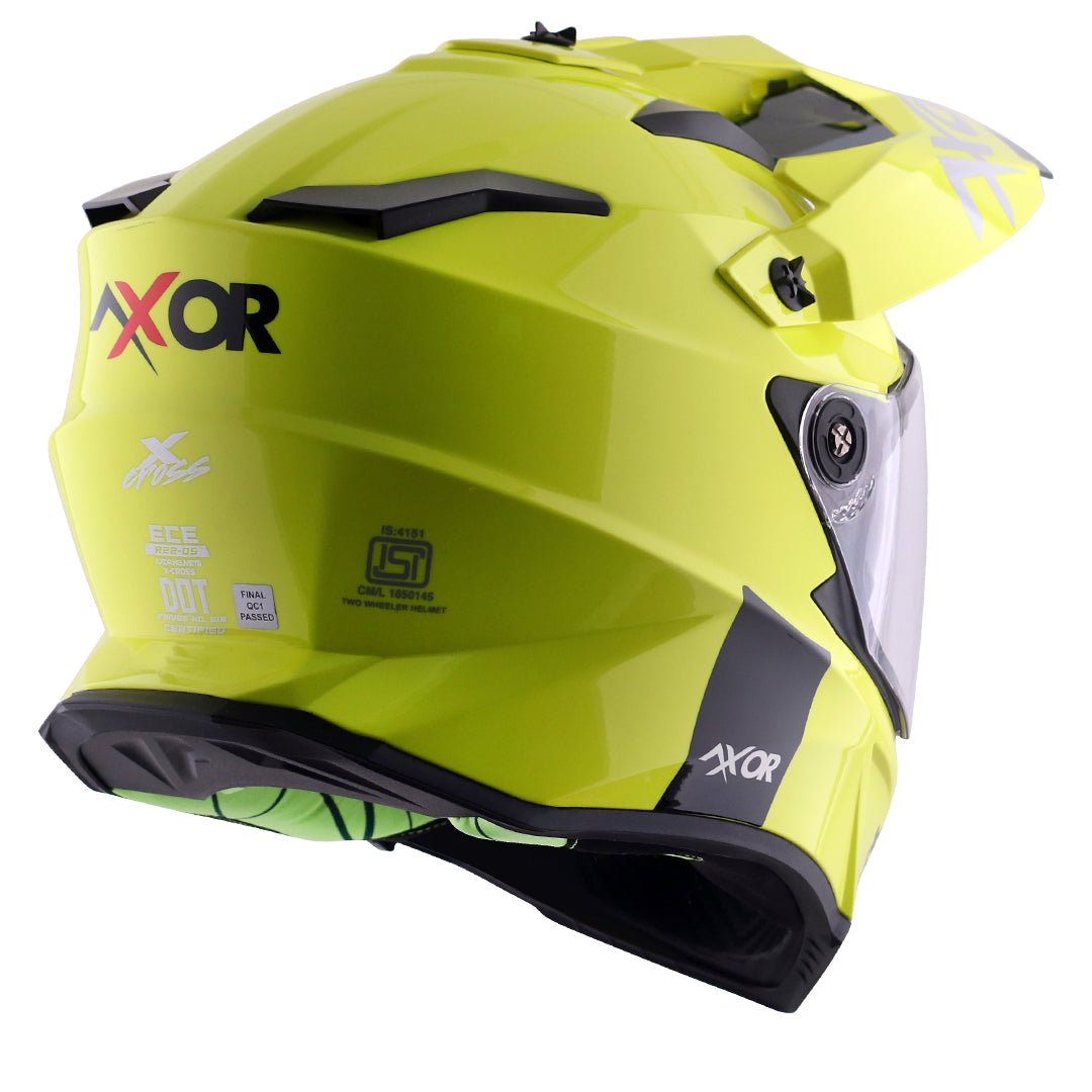X-Cross Dual Visor Helmet (Neon Yellow) - Image 7