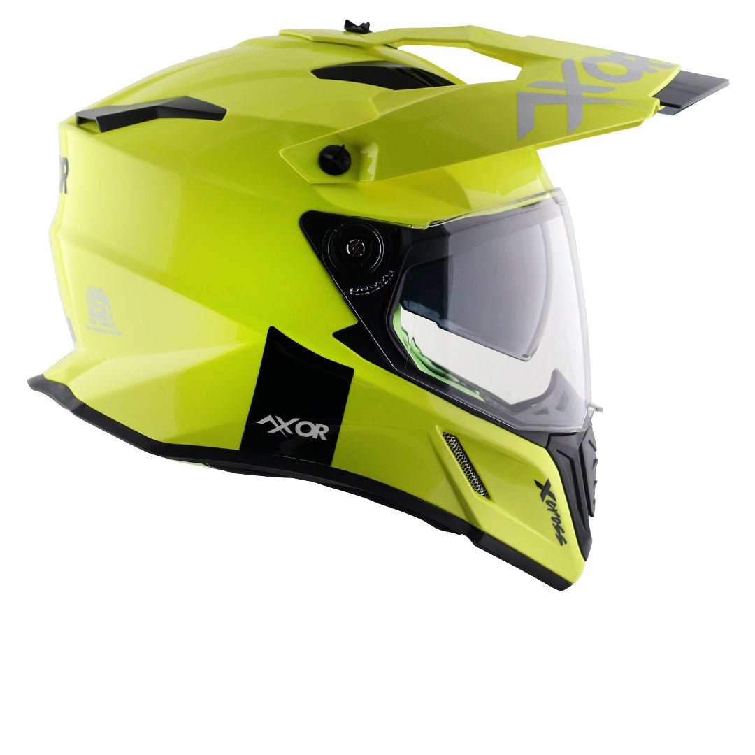 X-Cross Dual Visor Helmet (Neon Yellow) - Image 8