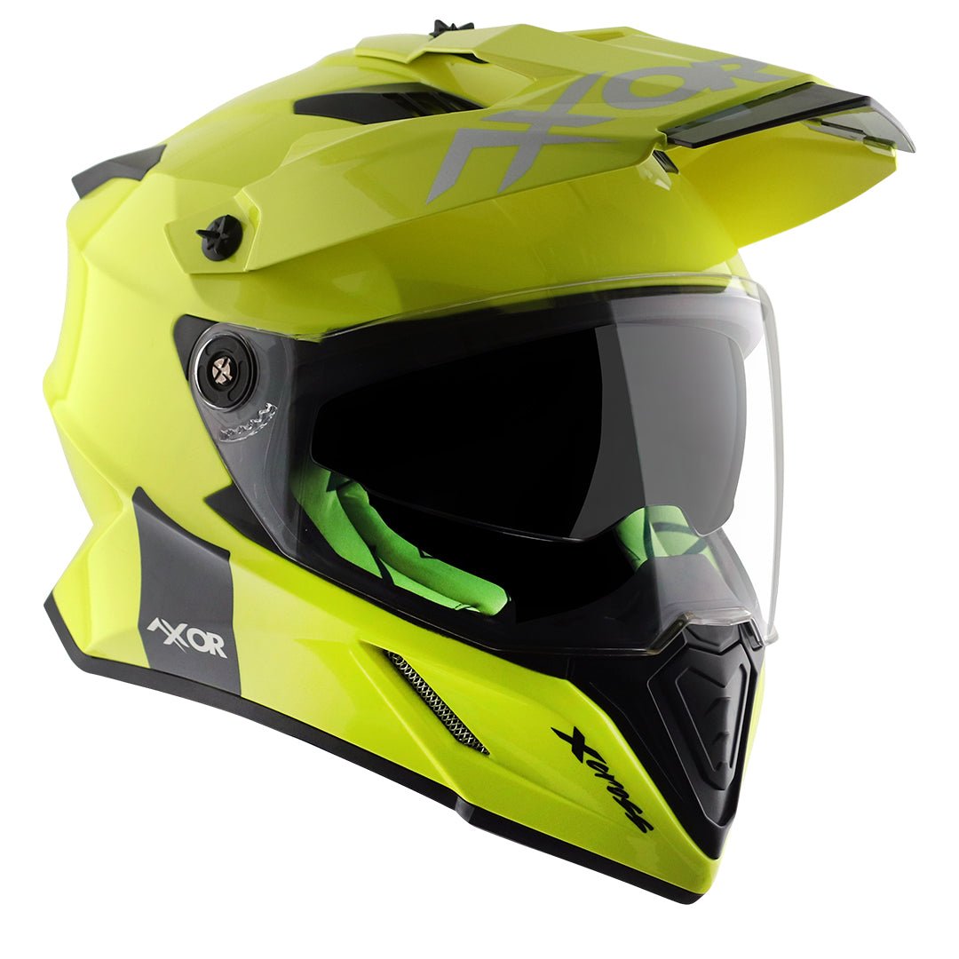 X-Cross Dual Visor Helmet (Neon Yellow) - Image 9