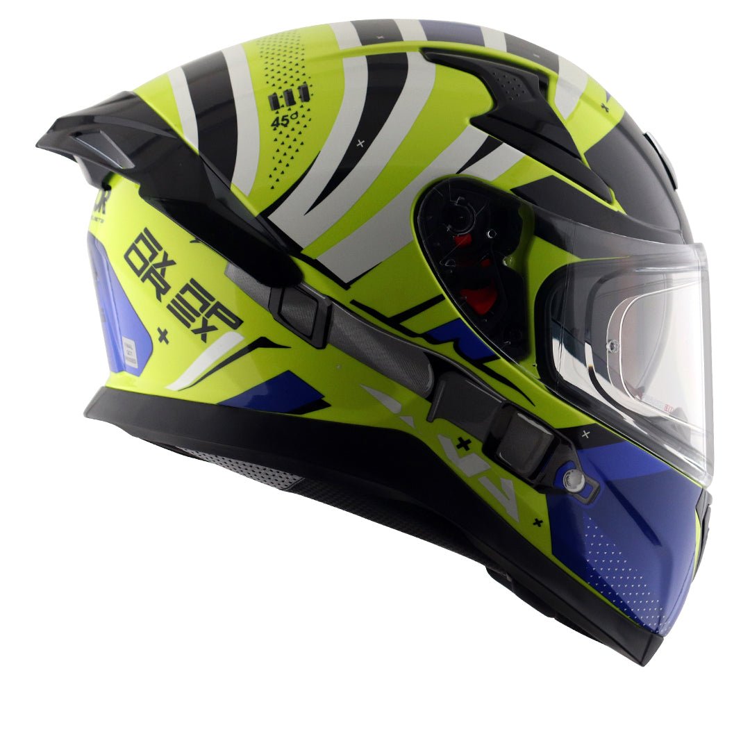 Apex Hex-2 Helmet (Neon Yellow Blue) - Image 5