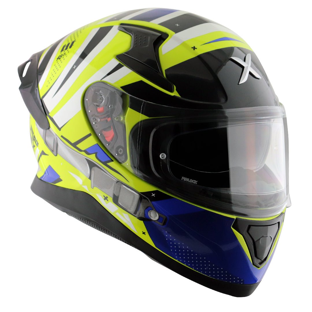 Apex Hex-2 Helmet (Neon Yellow Blue) - Image 4