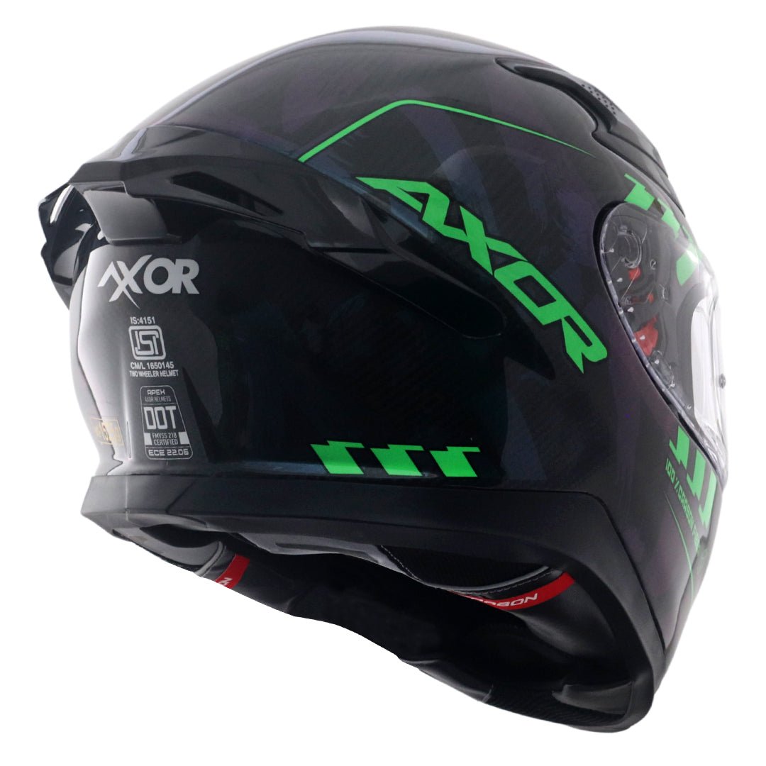 Apex Gloss Carbon Small Checks Helmet (Gloss Carbon Green) - Image 6