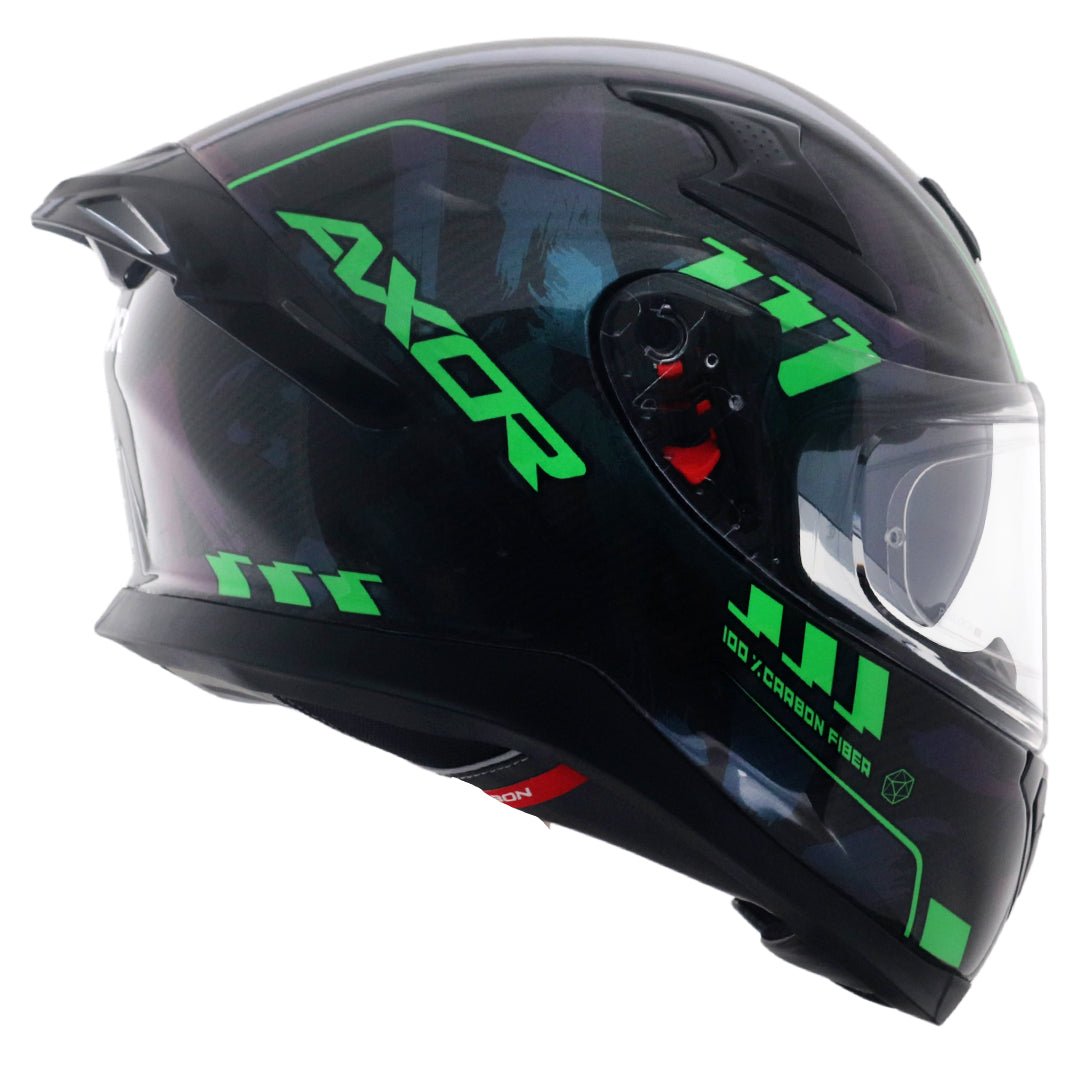 Apex Gloss Carbon Small Checks Helmet (Gloss Carbon Green) - Image 5