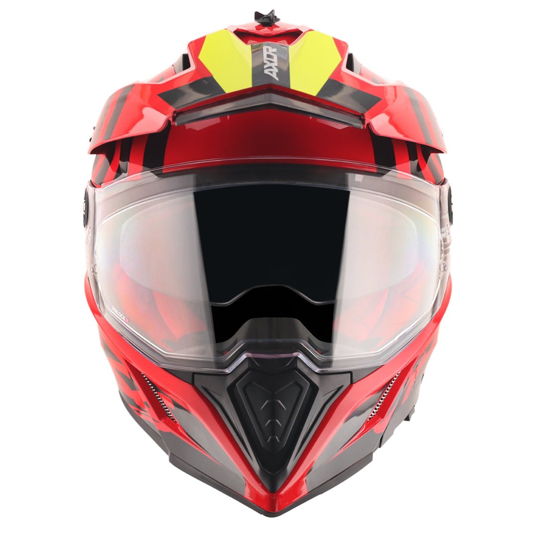 X-Cross Dual Visor Orbit Helmet (Red Black) - Image 2