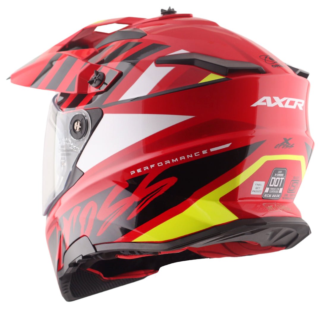 X-Cross Dual Visor Orbit Helmet (Red Black) - Image 4