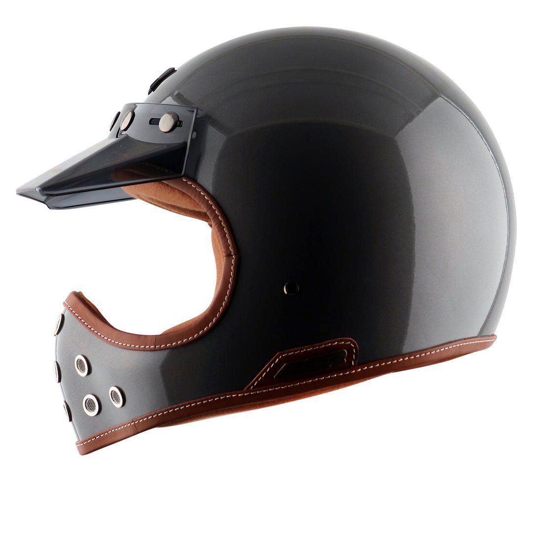 Axor Retro Moto-X Helmet (Athena Grey) - Image 3