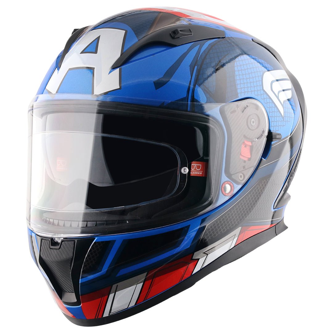 Street Marvel Captain America Helmet (Blue Red White) - Image 2