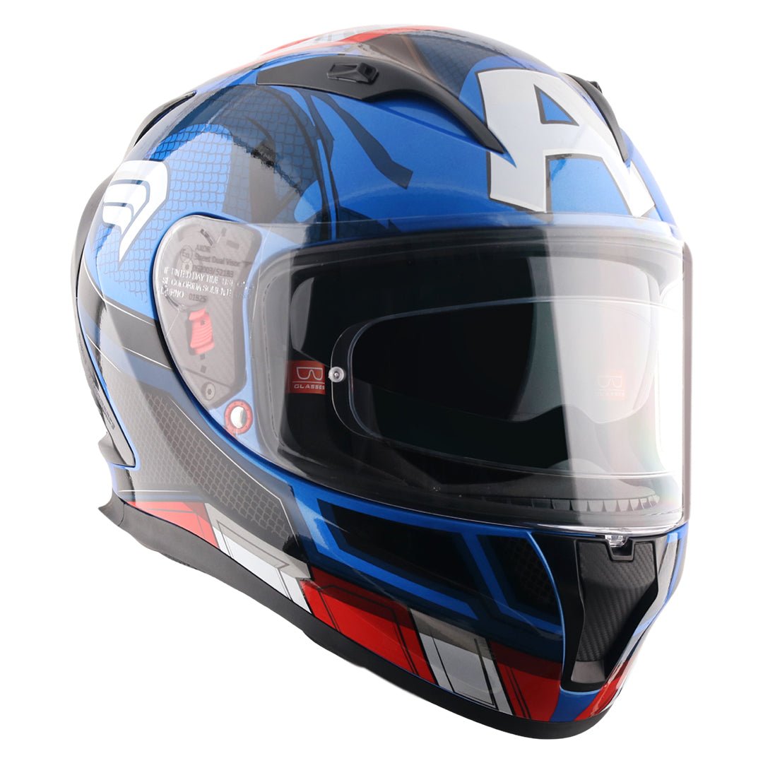 Street Marvel Captain America Helmet (Blue Red White) - Image 4