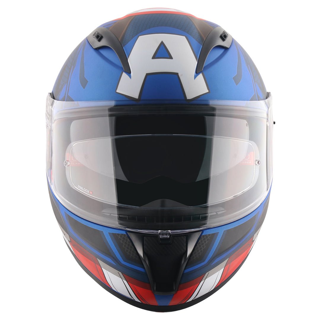Street Marvel Captain America Helmet (Dull Blue Red White) - Image 3