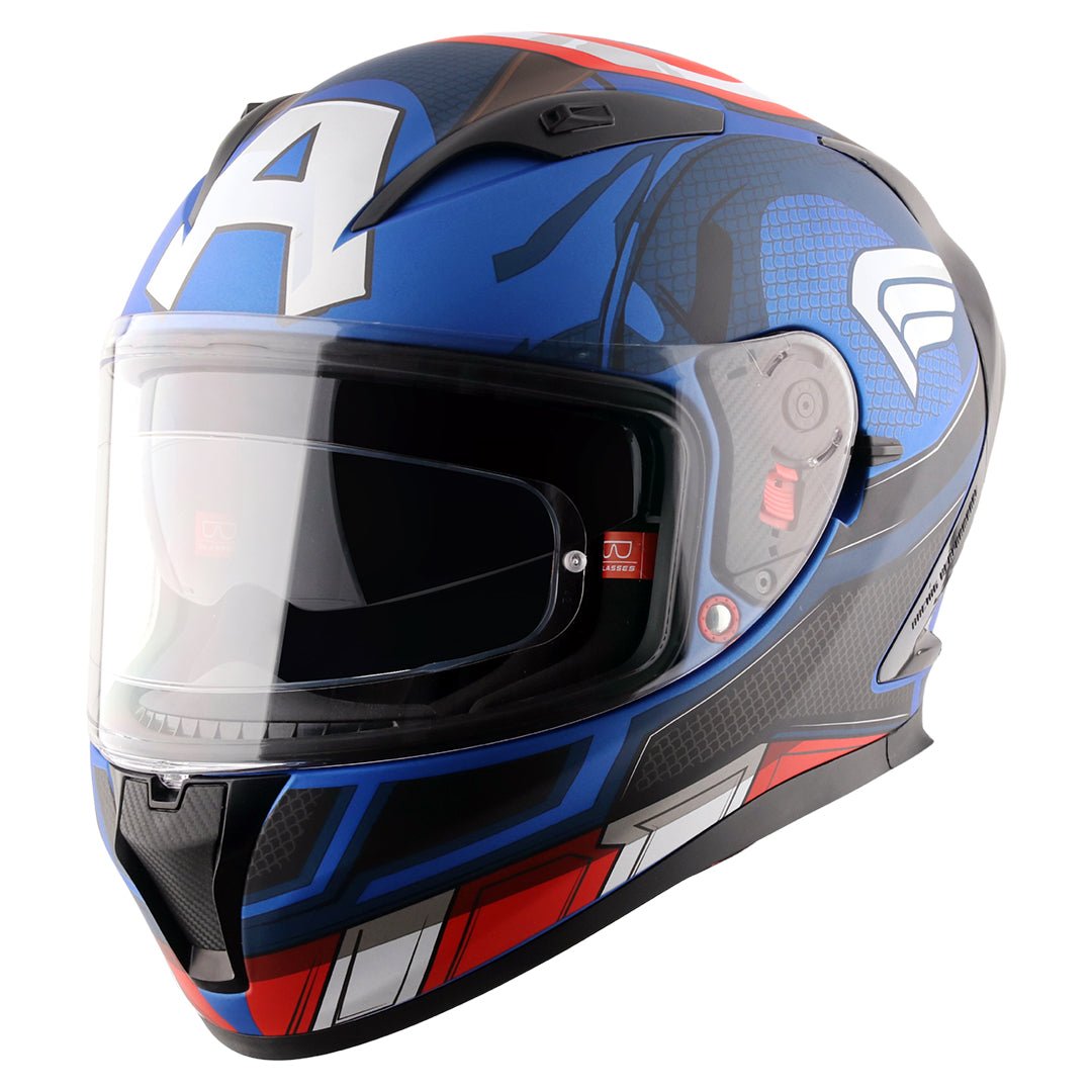 Street Marvel Captain America Helmet (Dull Blue Red White) - Image 2