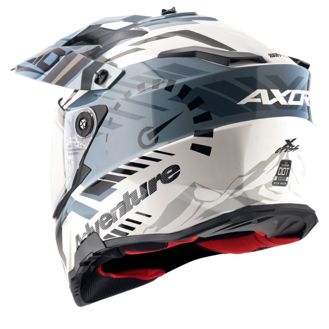 X-Cross Dual Visor Speedometer Helmet (White Grey) - Image 4