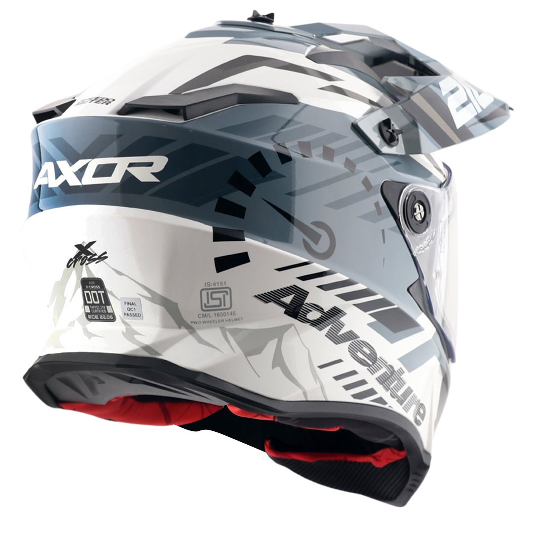 X-Cross Dual Visor Speedometer Helmet (White Grey) - Image 6