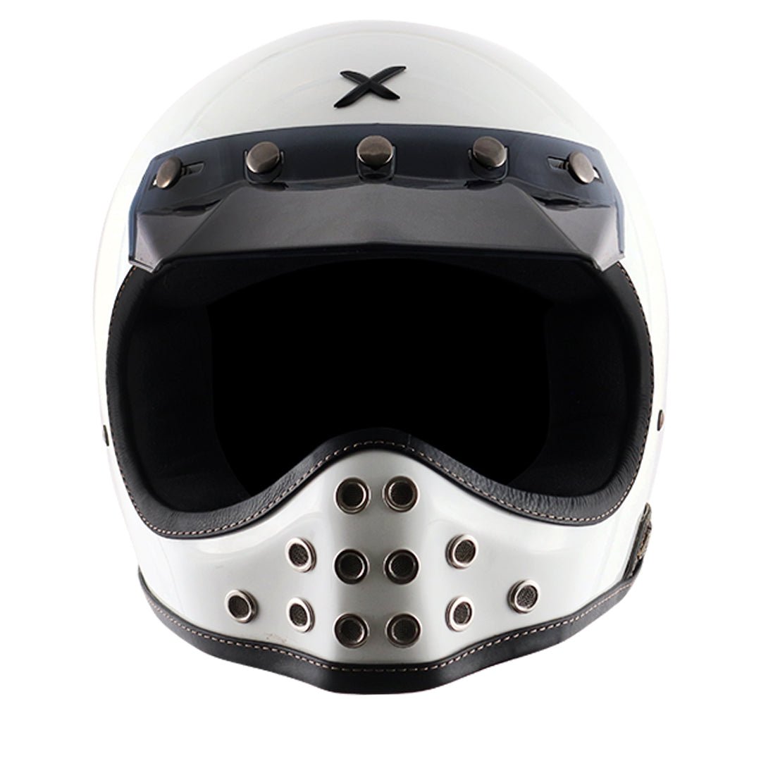 Axor Retro Moto-X Helmet (White) - Image 3