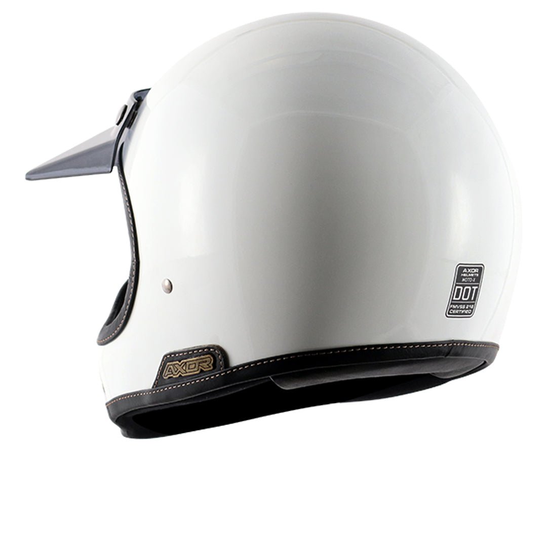 Axor Retro Moto-X Helmet (White) - Image 5