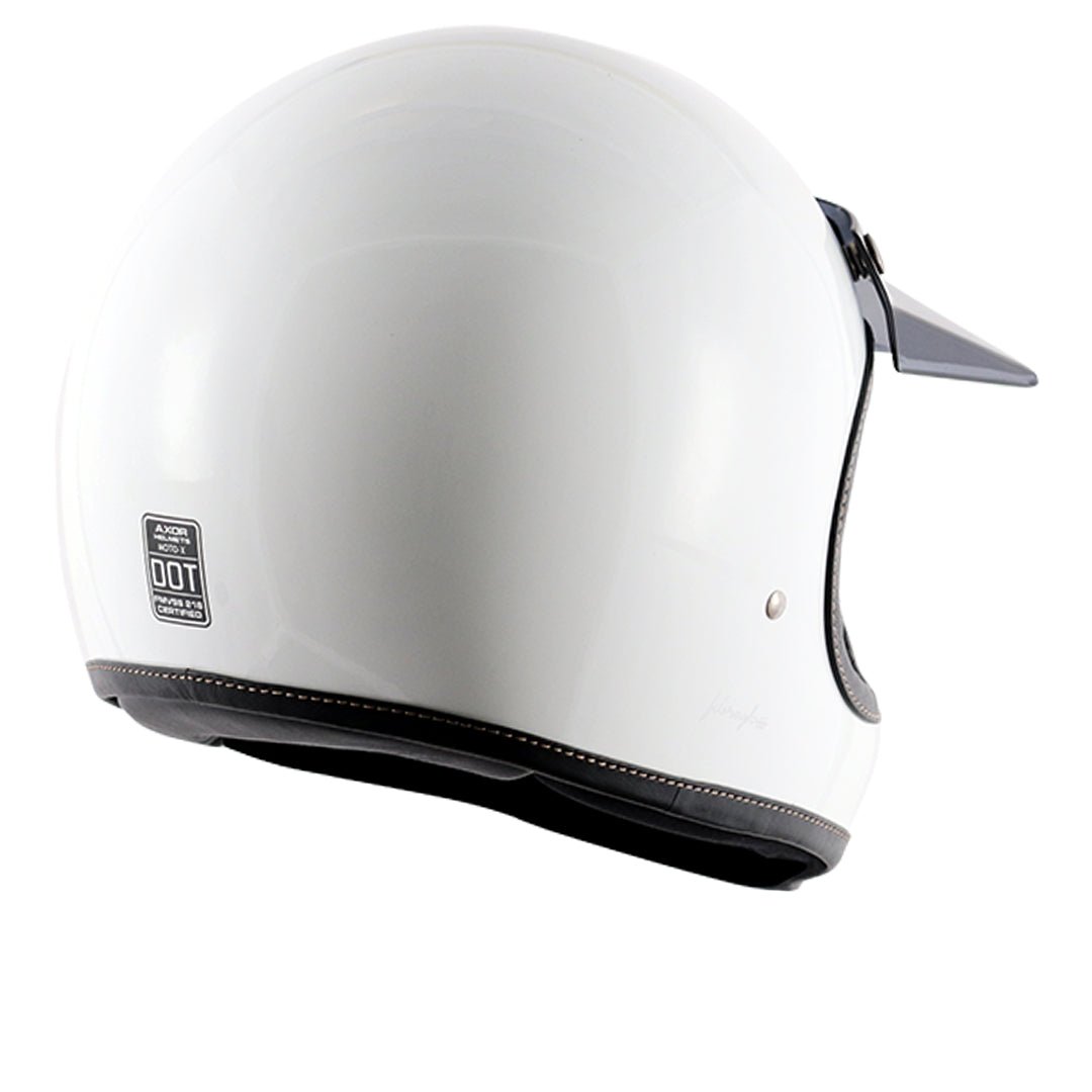 Axor Retro Moto-X Helmet (White) - Image 7