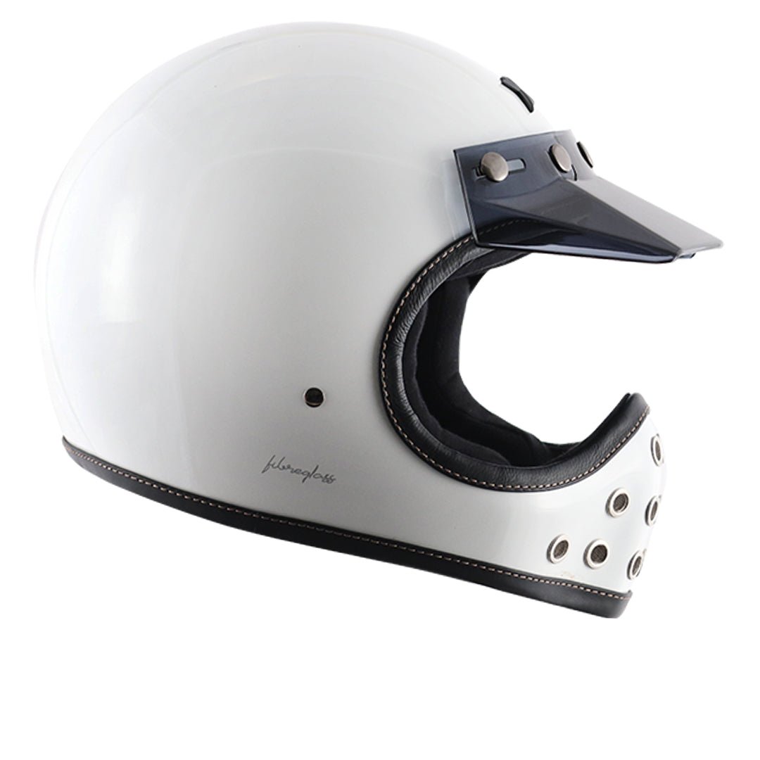Axor Retro Moto-X Helmet (White) - Image 8