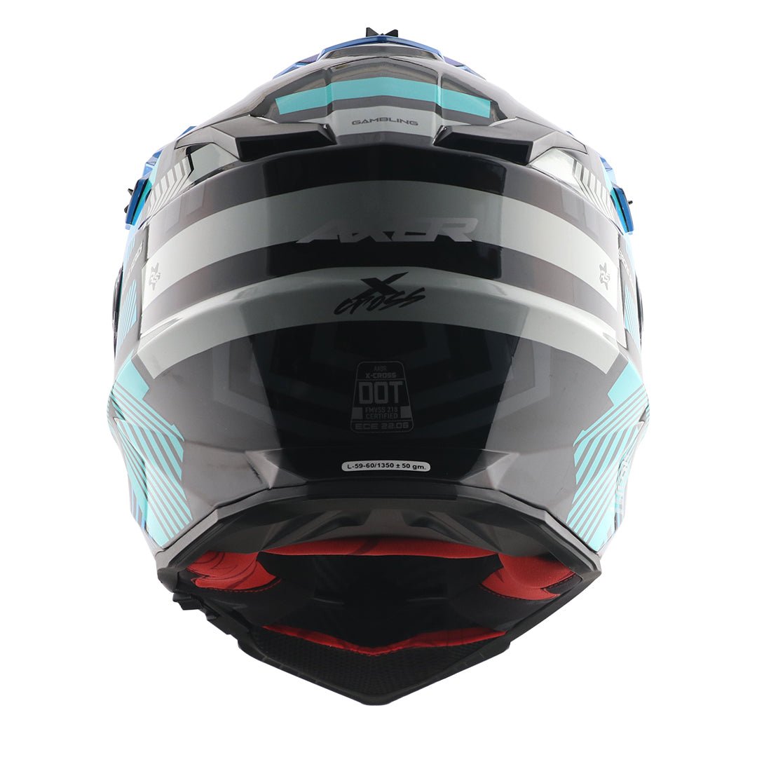 X-Cross Dual Visor Gambling Helmet (Black Blue) - Image 5