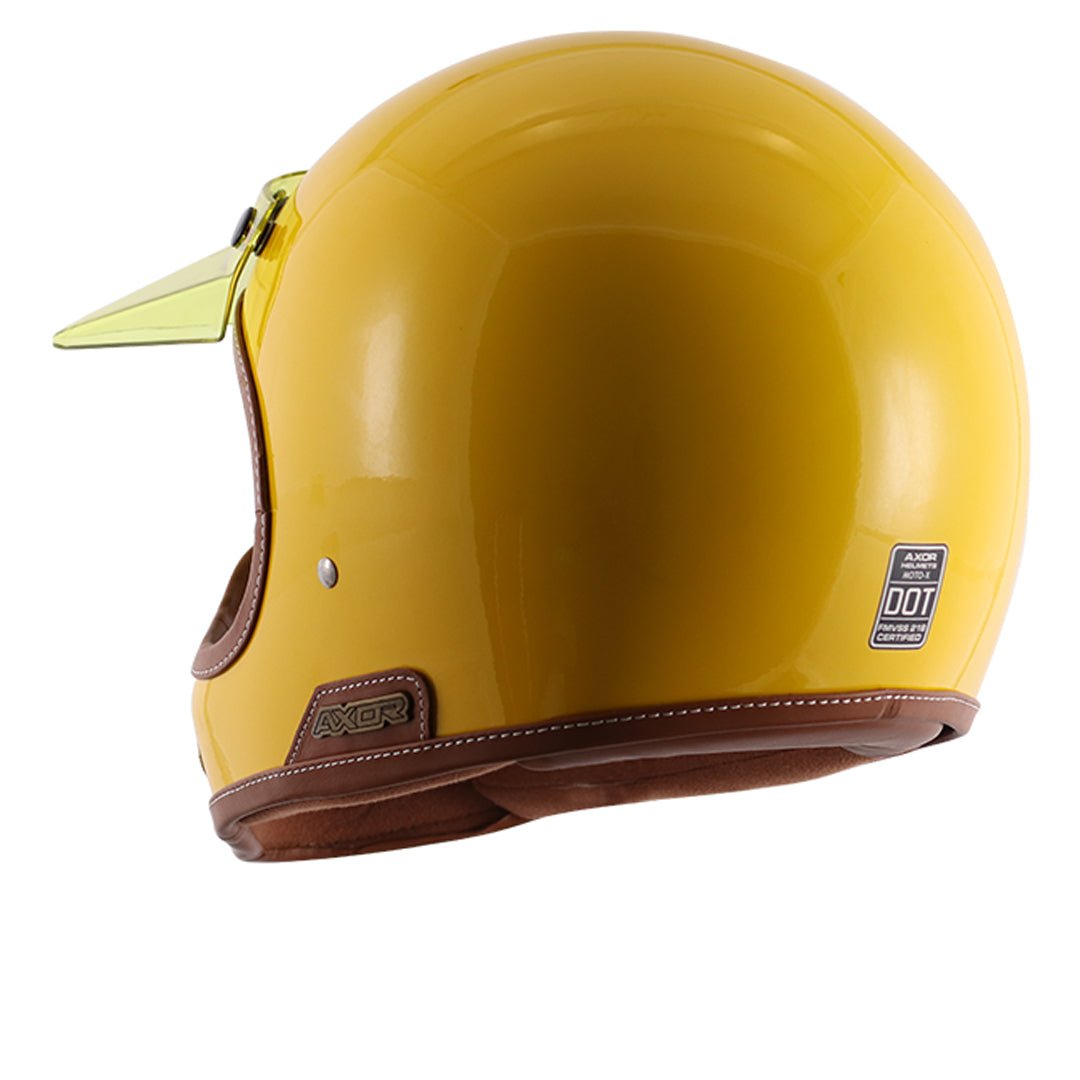 Axor Retro Moto-X Helmet (Yellow) - Image 4