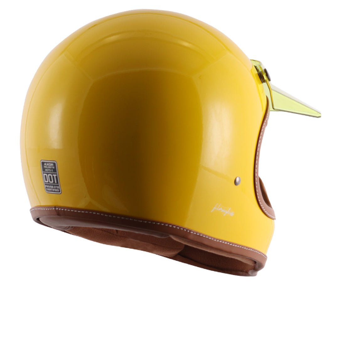 Axor Retro Moto-X Helmet (Yellow) - Image 6