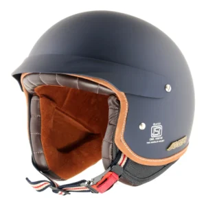 AXOR Retro Jet West Helmet With Peak (Deep Blue)