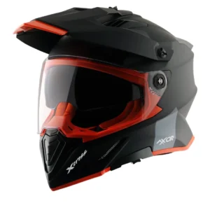 X-Cross Dual Visor Helmet (Dull Black Orange)