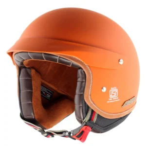 AXOR Retro Jet West Helmet With Peak (Dull Orange)